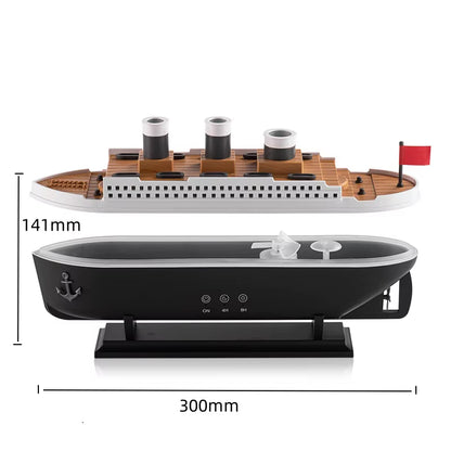 Titanic Ship Model Decoration Air Humidifier 250Ml Essential Oil Diffuser Jellyfish Smoke Ring Spray Aroma Diffuser for Home