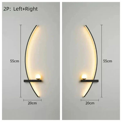 Modern LED Wall Lamp – Minimalist Art Design for Bedroom, Living Room, and Bathroom, Gold/Black
