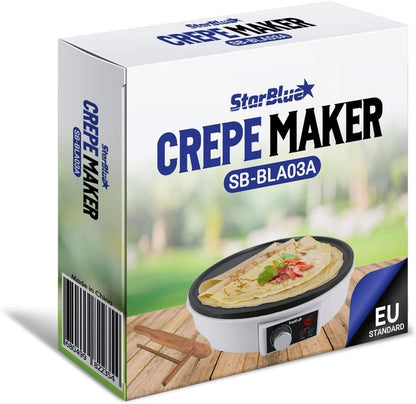 Macchinetta per Crepe Elettrica Da 30.5Cm Della  Con Spatola Di Legno - AC 220-240V 50/60Hz 1000W, Spina Del Regno Unito, Adattatore Europa Incluso