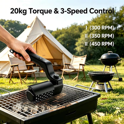 Electric Grill Brush Rechargeable Cordless BBQ Scrubber Barbecue Grates Cleaning Brush for Iron Gas Charcoal Grills