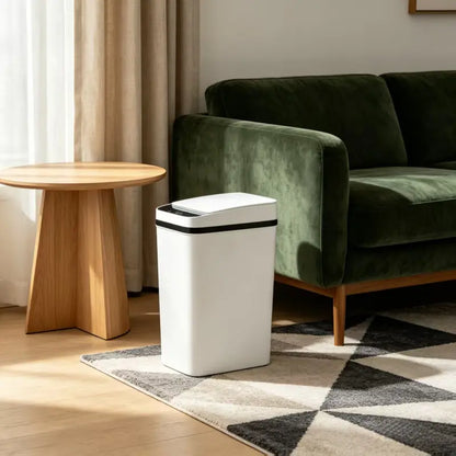 Automatic Touchless Infrared Smart Bin - 2.2 Gal (12L) Slim ABS+PP Nordic Style Bin, 23.5Cm*15.5Cm*30Cm, Waterproof, Easy to Clean, Odor Control, for Bathroom, Home Care Supplies