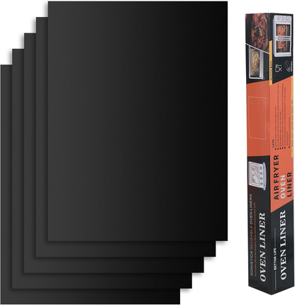 Set di 5 Tappetini Antiaderenti per Barbecue, 40x33 cm, Riutilizzabili