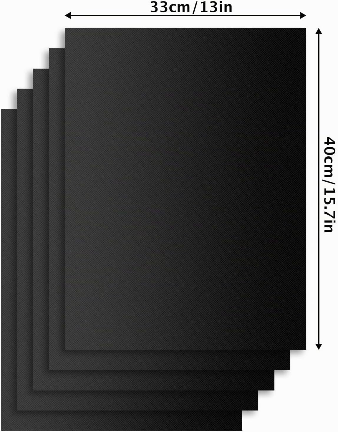 Set di 5 Tappetini Antiaderenti per Barbecue, 40x33 cm, Riutilizzabili