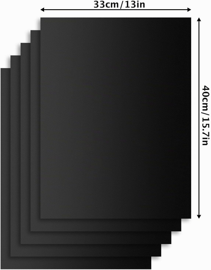 Set di 5 Tappetini Antiaderenti per Barbecue, 40x33 cm, Riutilizzabili