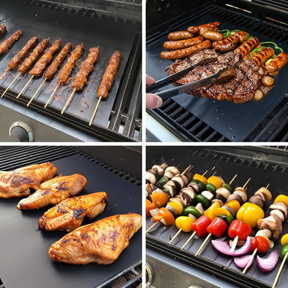 Set di 5 Tappetini Antiaderenti per Barbecue, 40x33 cm, Riutilizzabili