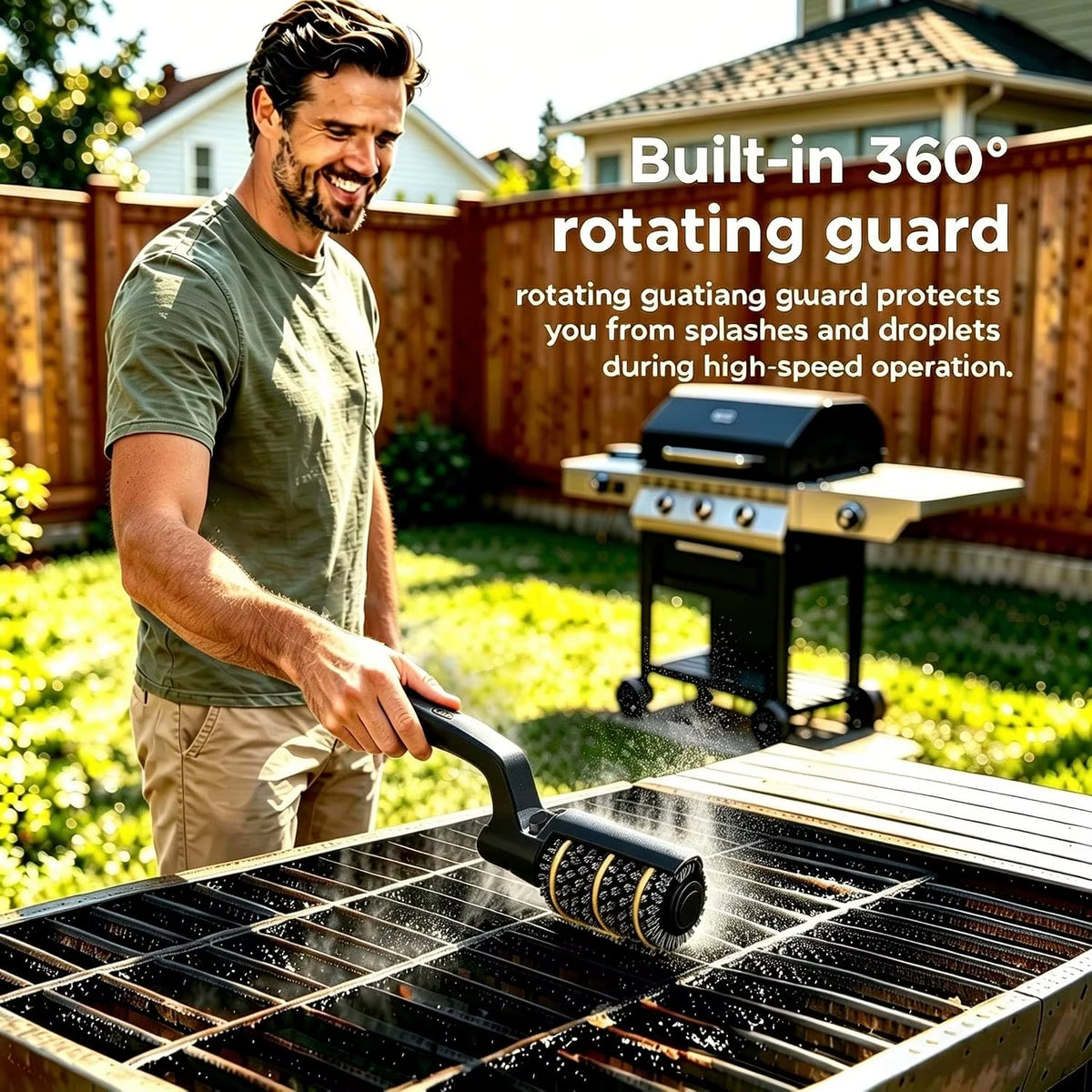 Electric Grill Brush Rechargeable Cordless BBQ Scrubber Barbecue Grates Cleaning Brush for Iron Gas Charcoal Grills