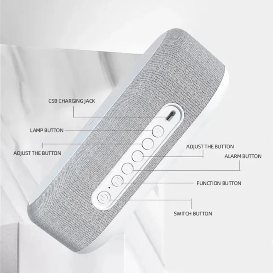 Alarm Clock Wireless Chargers Pad Phone Bedroom Lamp Night Light Desk Thermometer for Iphone 17 16 15 14 13 Fast Charging Dock
