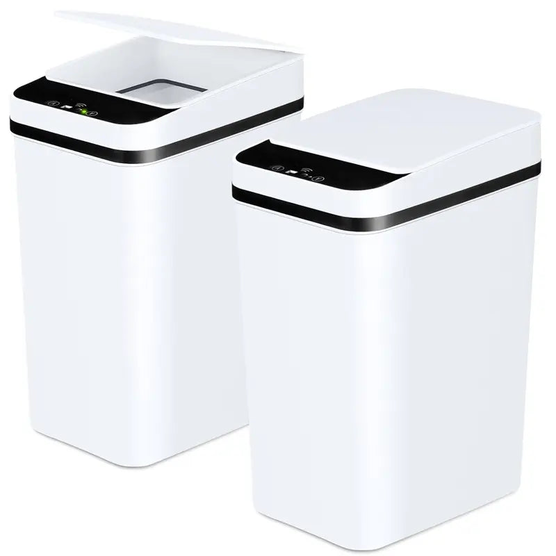 Automatic Touchless Infrared Smart Bin - 2.2 Gal (12L) Slim ABS+PP Nordic Style Bin, 23.5Cm*15.5Cm*30Cm, Waterproof, Easy to Clean, Odor Control, for Bathroom, Home Care Supplies