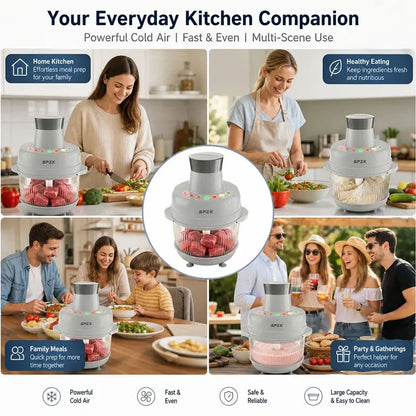 SPZK 500W Full-Size Food Processor - US Registered Professional Kitchen Appliance, 5QT Capacity, Auto Presets (Meat Grinder, Vegetable Chopper, Dough Kneading), 6 Precision Modes, Glass Bowl, 5 Qt Capacity
