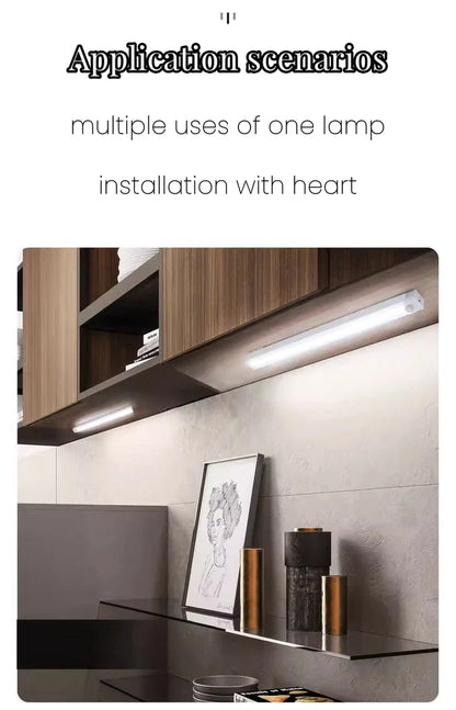 Wireless LED Night Lights Type C Rechargeable Motion Sensor Lights Closet Kitchen Night Lights Bedroom Cabinet Staircase Backlit